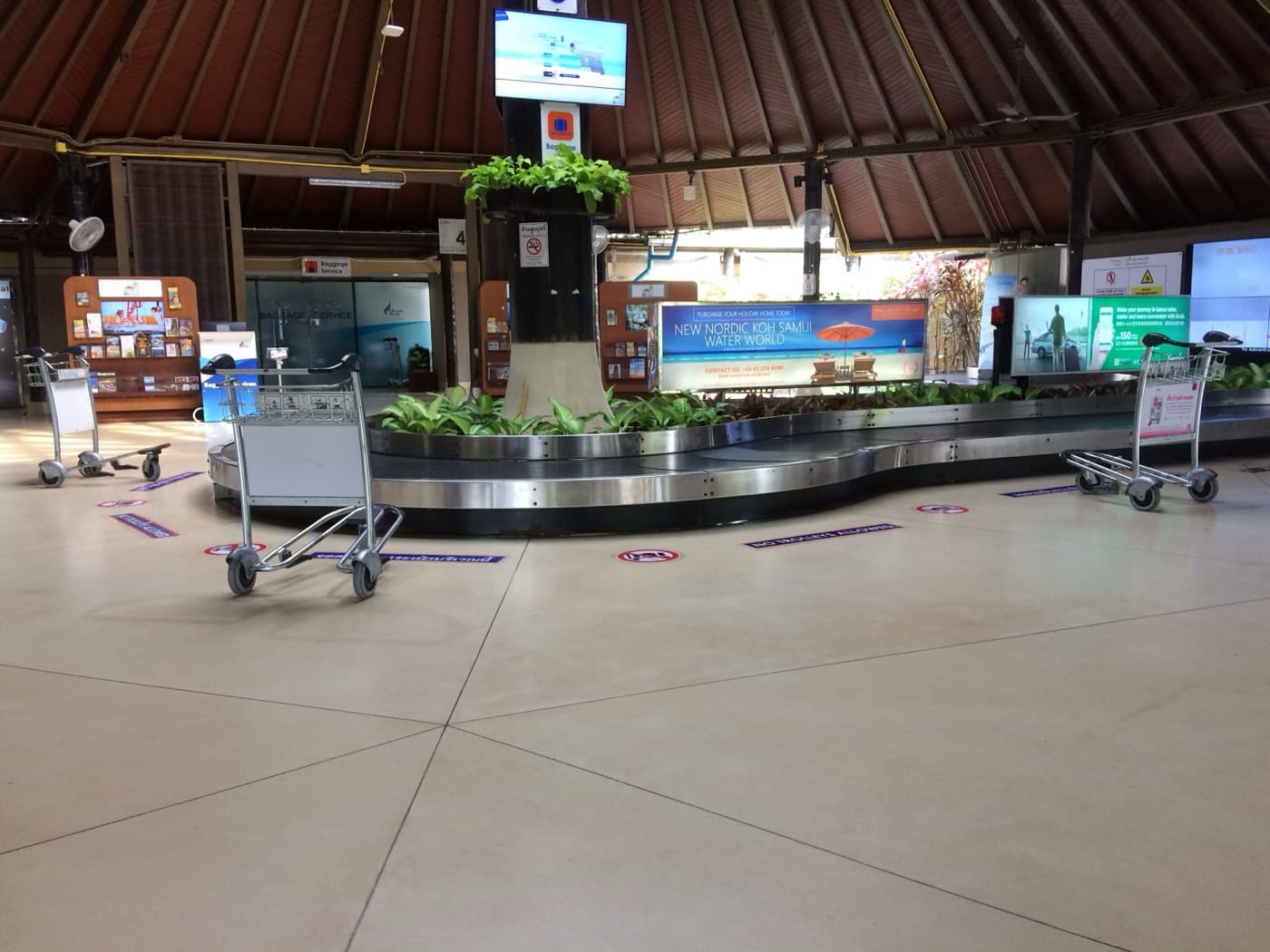 The baggage hall at Koh Samui airport