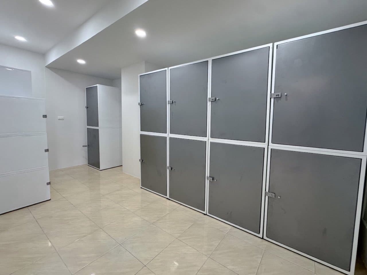 Row of large grey lockers